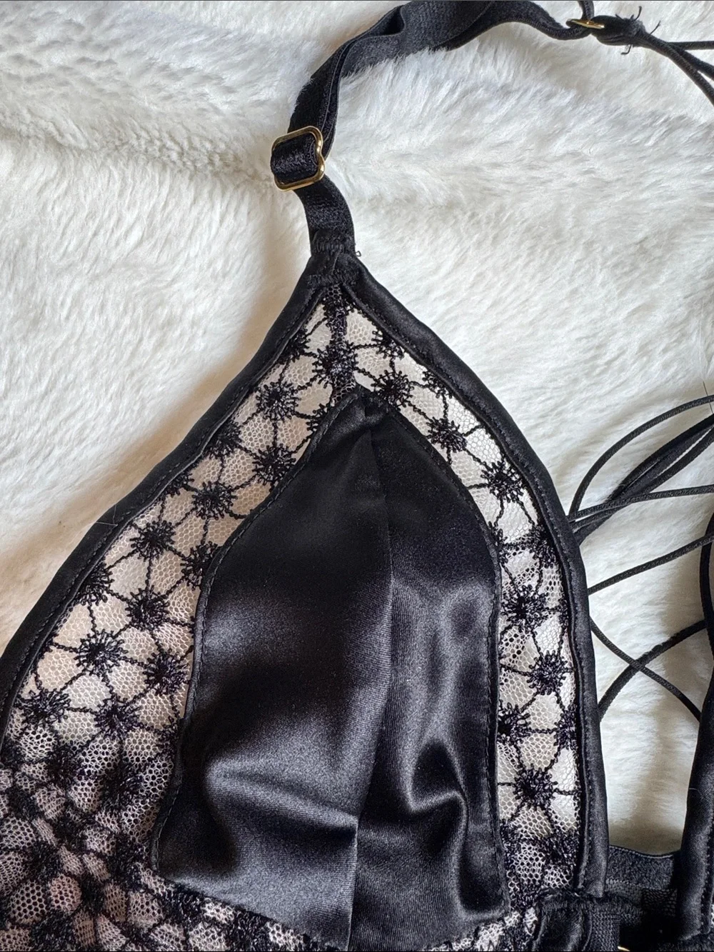 Victoria's Secret Black Strappy Lace Longline Front Clasp Corset Bralette - Picture 5 of 5